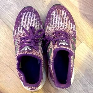 Purple athletic shoes